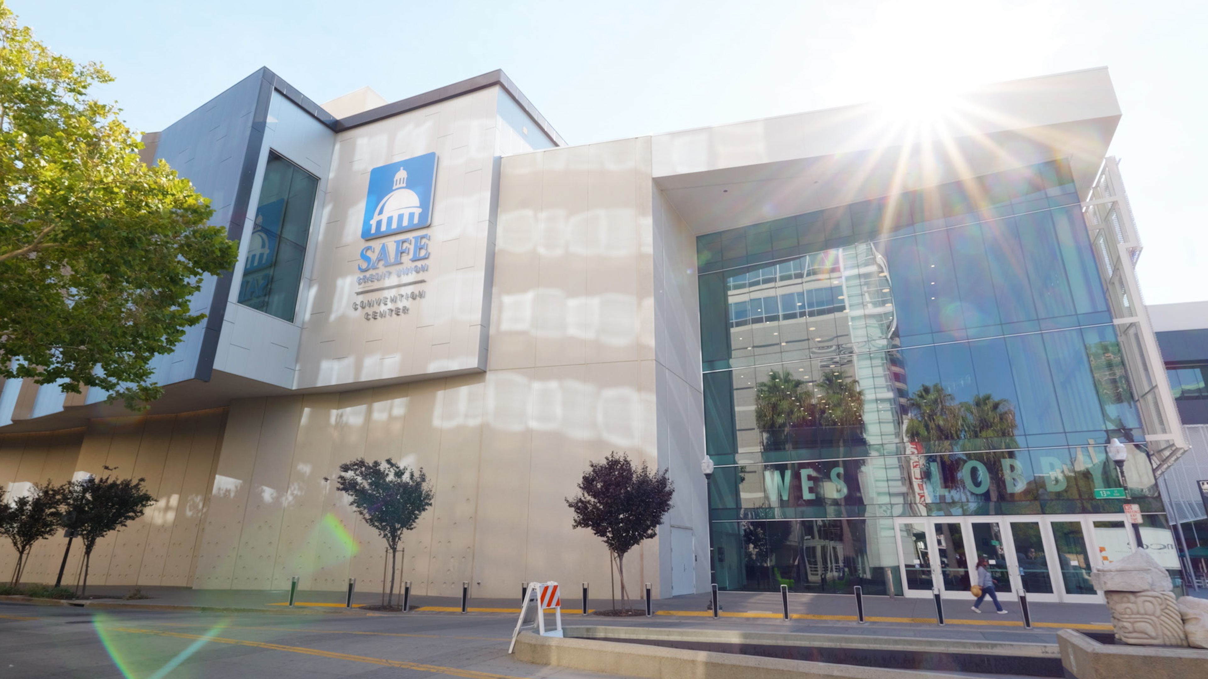 Image of the Convention Center in downtown Sacramento.