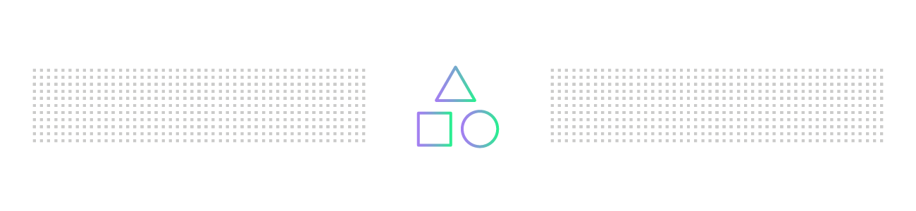 Banner graphic of purple and green triangle, square, and circle symbols. 