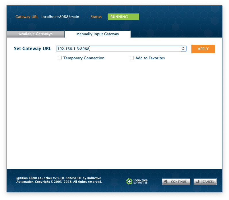 NCL Manual Gateway Input