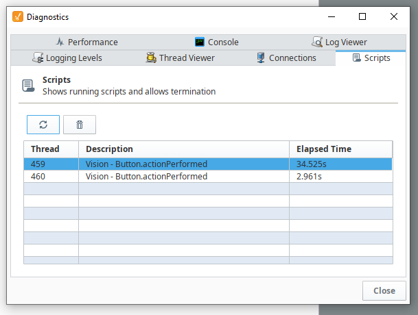 Diagnostics Window