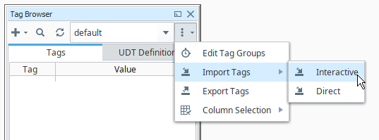 Interactive Tag Import