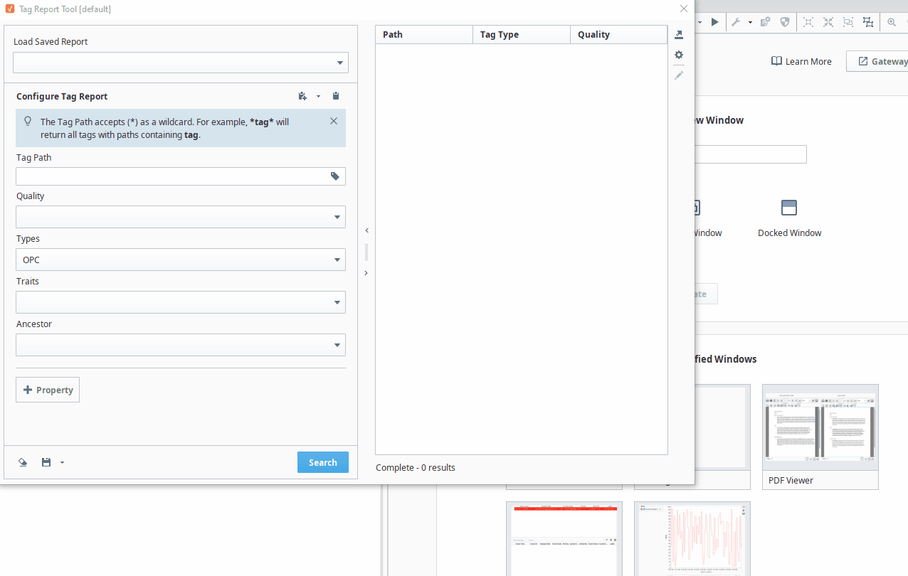 Editing, Saving, and Loading Tag Report Tool queries