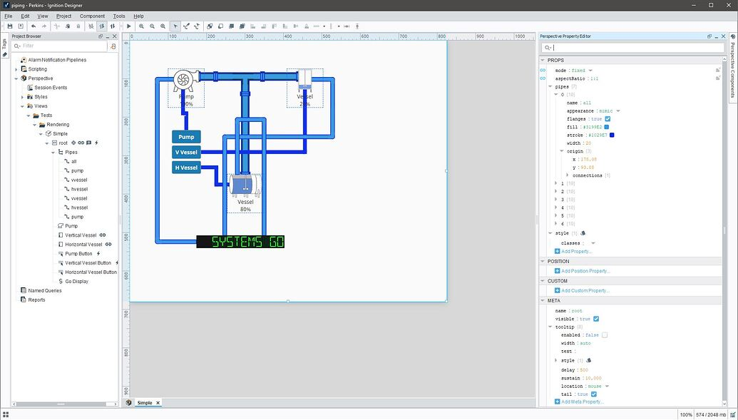 Perspective Piping feature