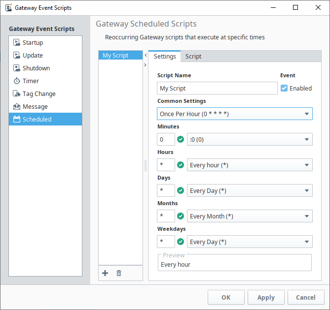 Gateway Scheduled Scripts