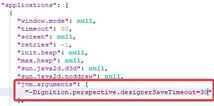 Perspective designer SaveTimeout value image.