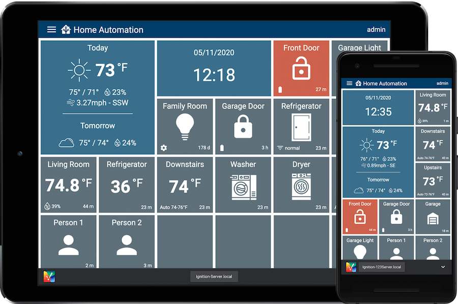 Mobile devices running Ignition-build home automation dashboards