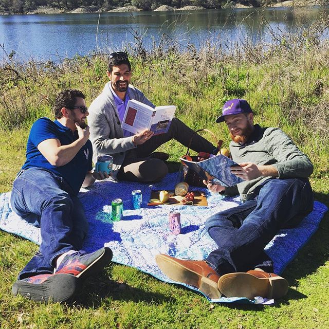 Dominic (IT), Yousuf (Software Engineering) and Ethan (Design Services) enjoying a casual lunch in our new backyard on #LakeNatoma. #MadeAtInductive #inductiveautomation #picnic #charcuterie #worklunch #lovewhereyouwork